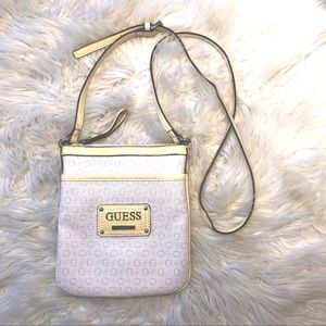 Guess Lavender/Gold Logo Print Crossbody Purse